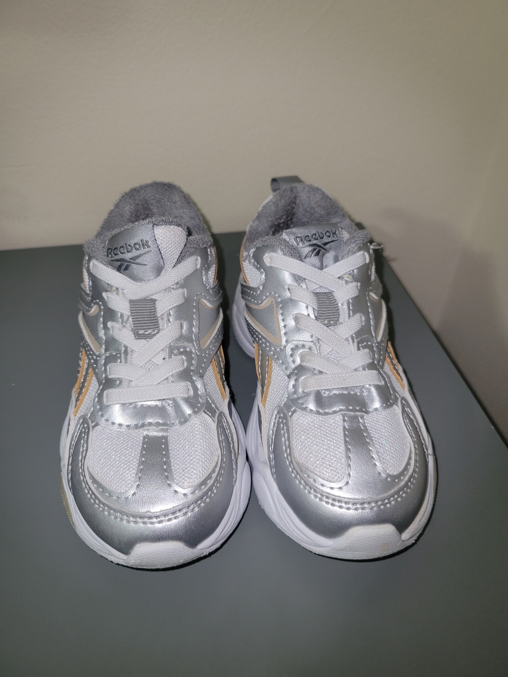 Reebok Kids Silver and White Sneakers